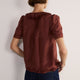 Edith Silk Blend Blouse - Rust