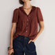 Edith Silk Blend Blouse - Rust