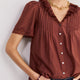 Edith Silk Blend Blouse - Rust
