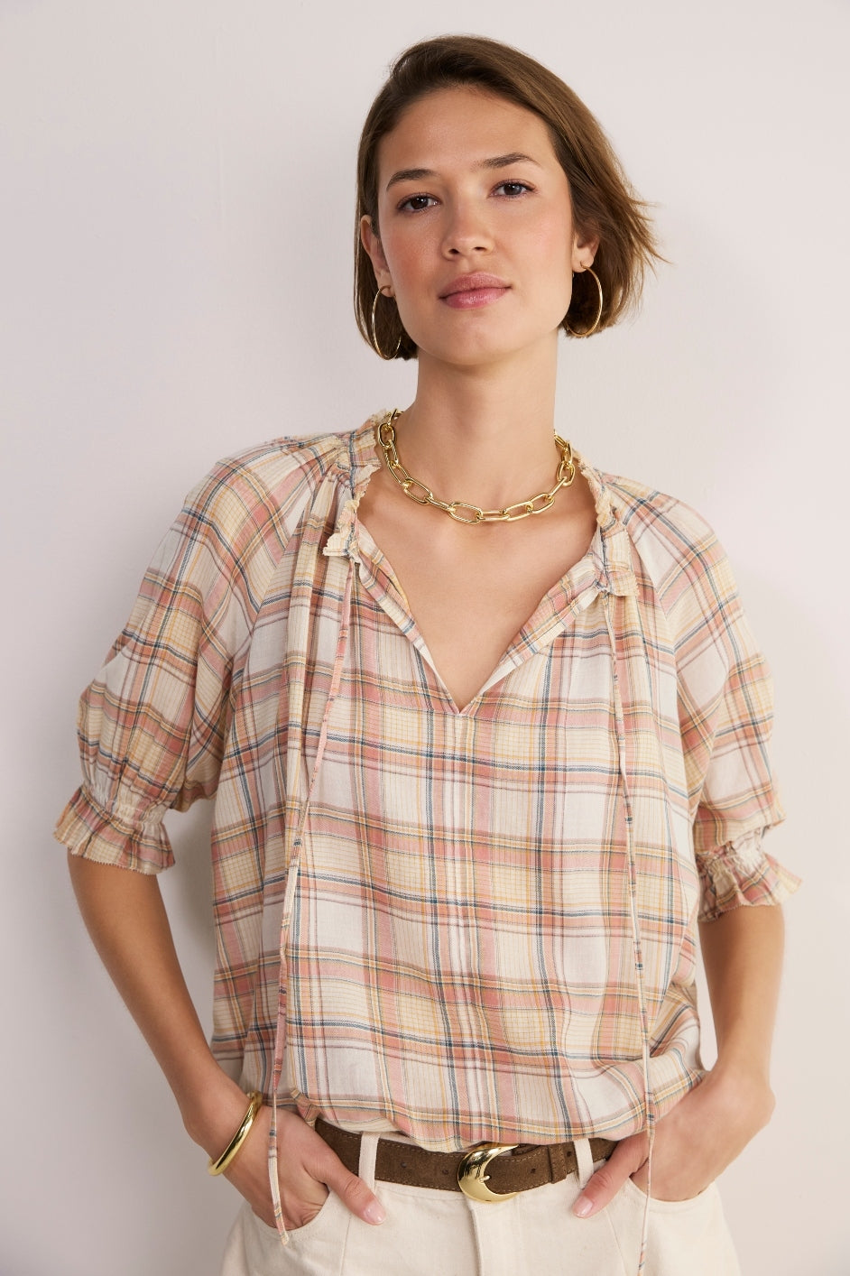 Keeley Blouse - Multi Check – WYSE London