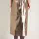 Yasmin Faux Leather Skirt - Pewter