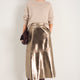 Yasmin Faux Leather Skirt - Pewter