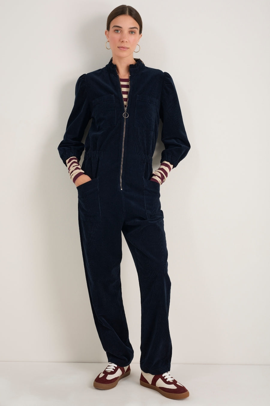 Zoe Pin Cord Jumpsuit - Midnight