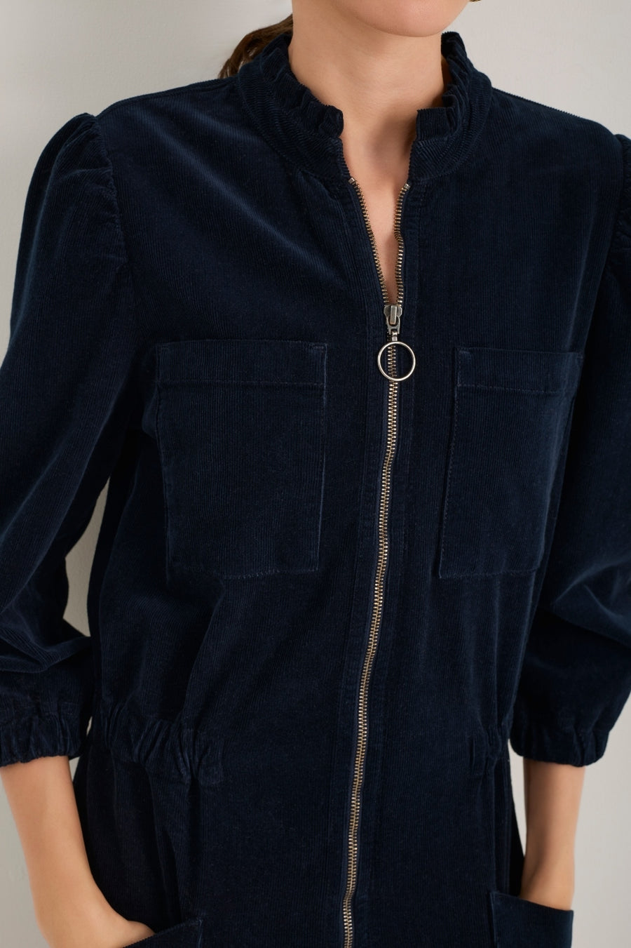 Zoe Pin Cord Jumpsuit - Midnight