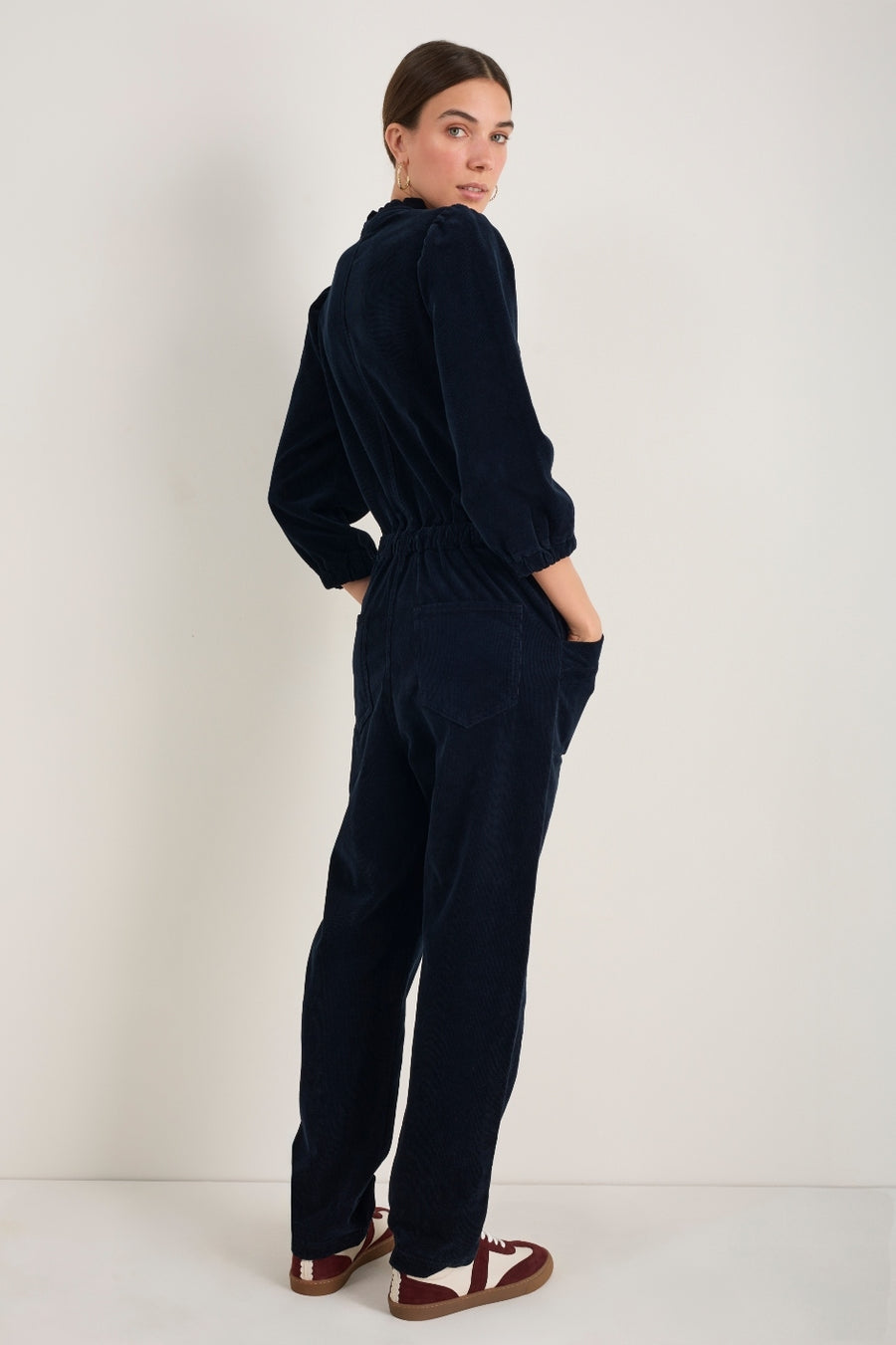 Zoe Pin Cord Jumpsuit - Midnight