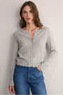 Zoe Pointelle Cardigan - Grey Marl