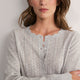 Zoe Pointelle Cardigan - Grey Marl