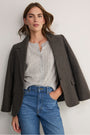 Zoe Pointelle Cardigan - Grey Marl
