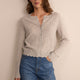 Zoe Pointelle Cardigan - Grey Marl