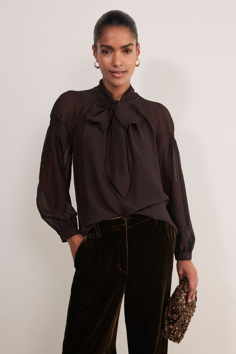Zoey Silk Blouse - Aubergine