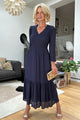Betty Smocked Dress - Blue/Black