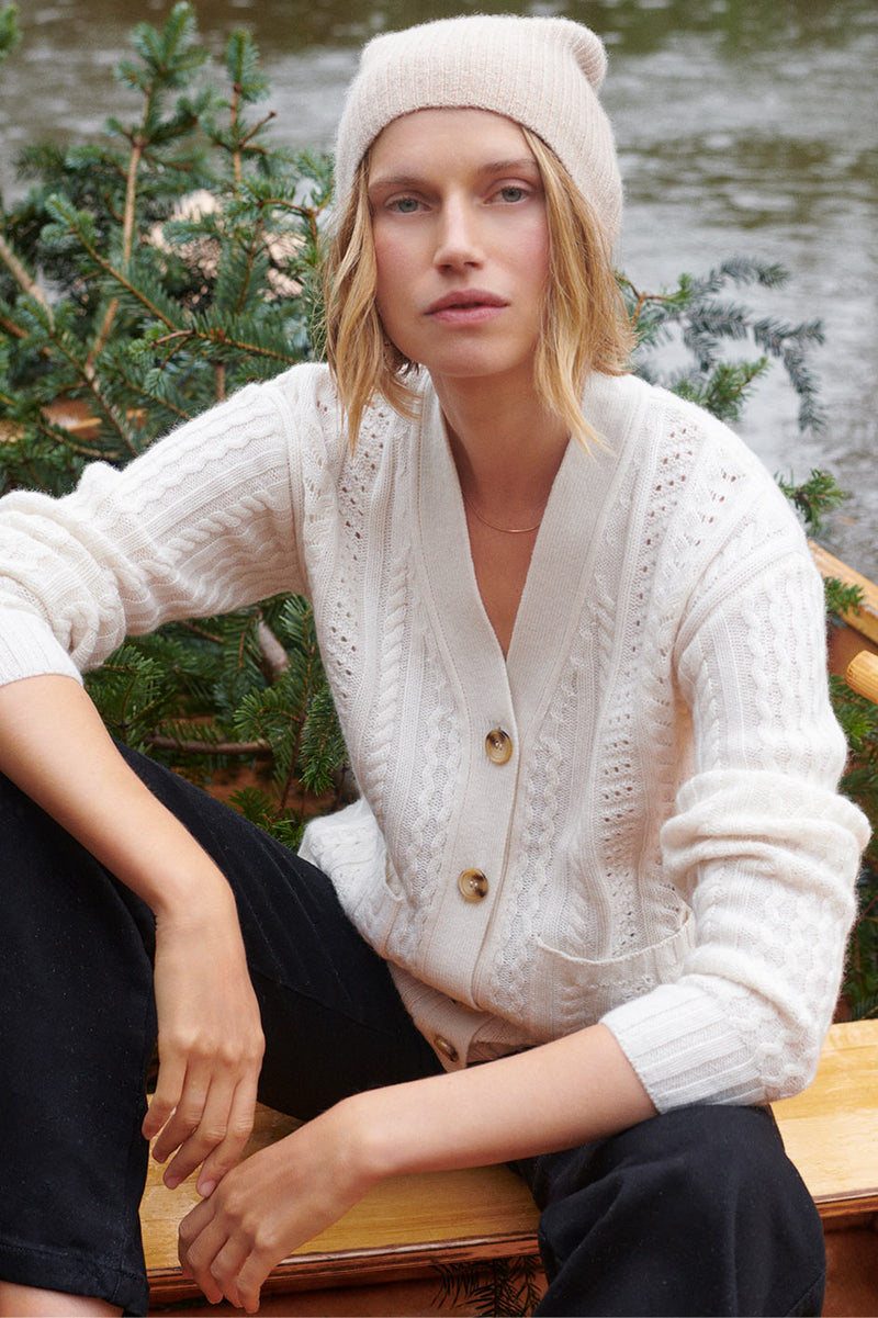 Cathy Cable Cardigan - Ivory