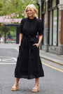 Darcie Broderie Dress - Black