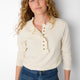 Faycelles Frill Neck T-Shirt - Ivory