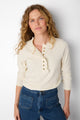 Faycelles Frill Neck T-Shirt - Ivory