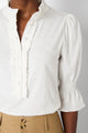 Flora Frill Jersey Top - Ivory
