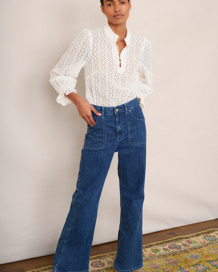 Flossie Carpenter Flare Jean - Mid Wash