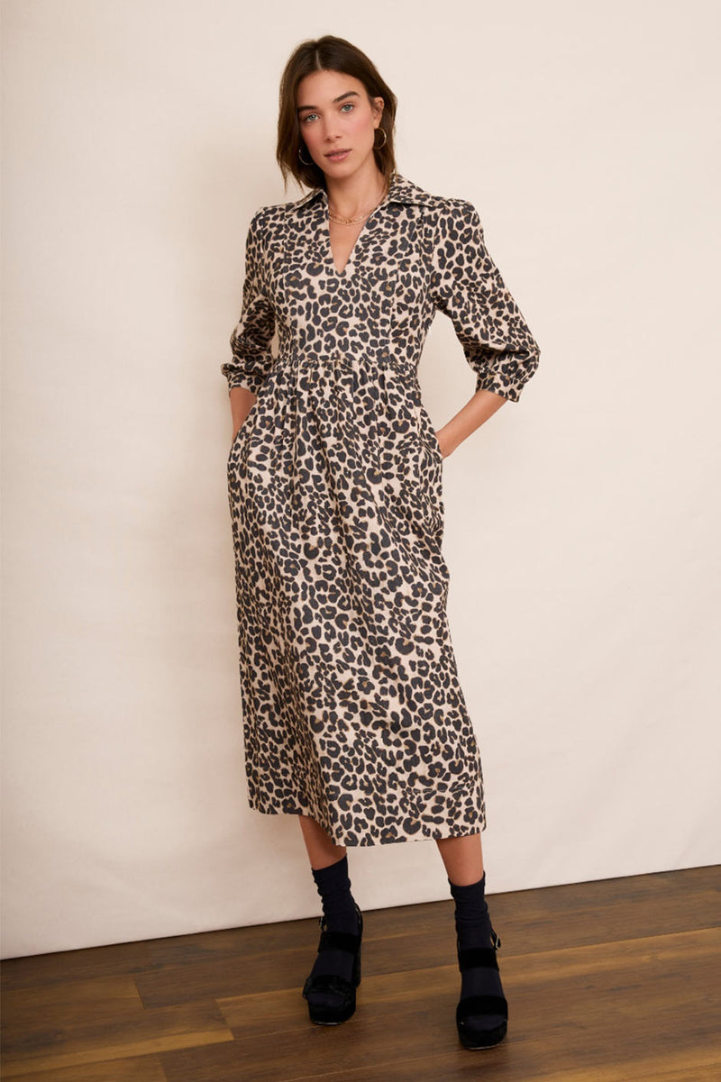 Gaia Denim Dress - Leopard