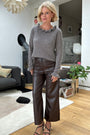 Jules Faux Leather Trousers - Mocha
