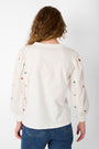 Mirabelle Embroidered Sleeve Top - Ivory
