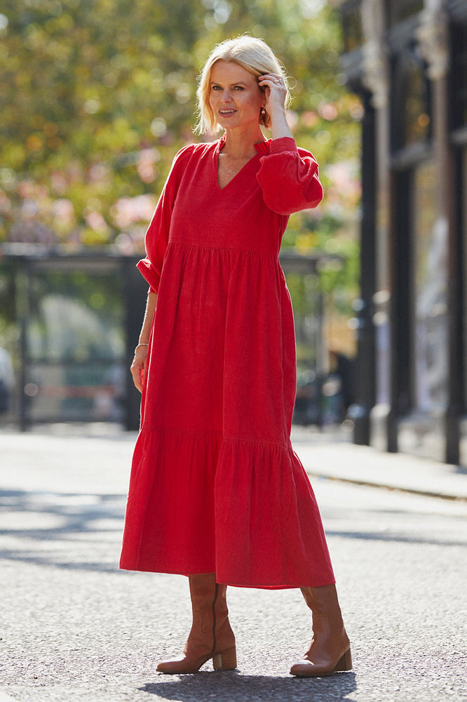 Nina Cord Dress - Red