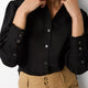 Paris Linen Frill Shirt - Black