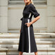 Pippa Ponte Dress - Carbon/Ecru