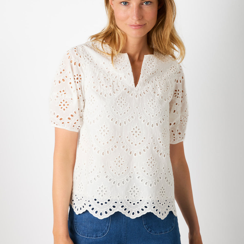 Roxanne Broderie Blouse - Ivory