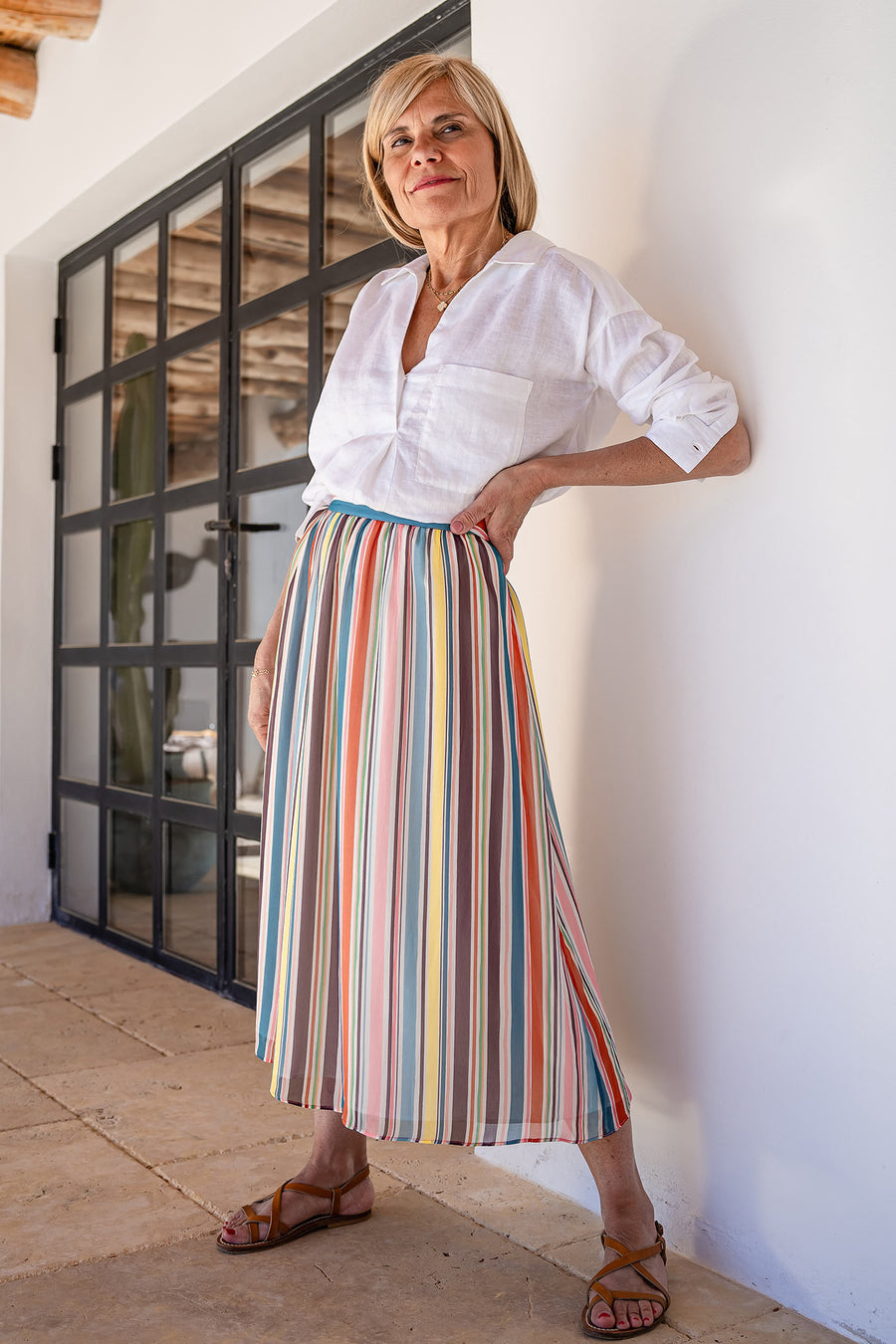 Sally Multi Stripe Skirt - Multi