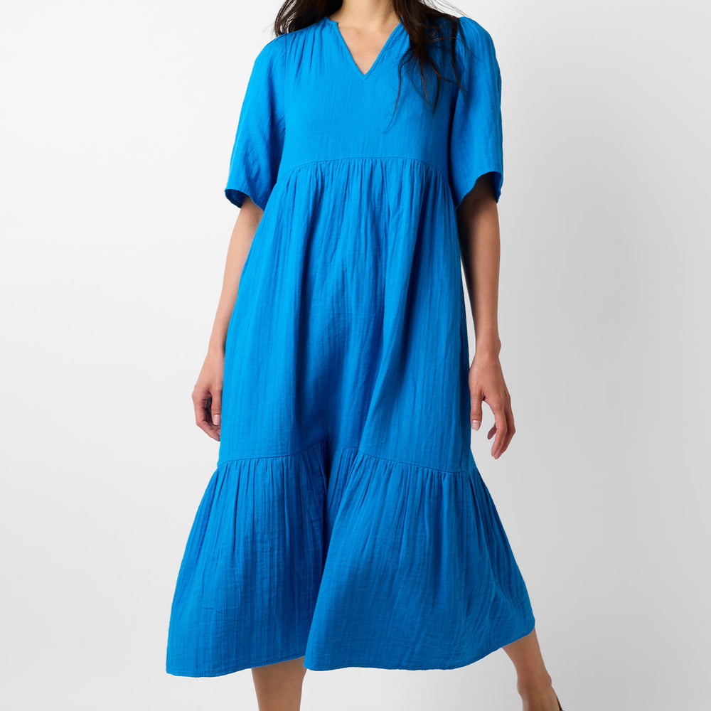Serena Double Gauze Dress - Azure