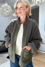 Shannon Reversible Borg Jacket - Khaki