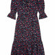 Aimee Leopard Dress - Slate Blue - Longer Length