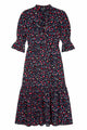 Aimee Leopard Dress - Slate Blue - Longer Length