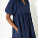 Serena Seersucker Dress - Midnight Blue - Regular