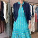 Jodi Linear Floral Dress - Multi Blue