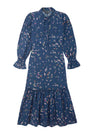Aimee Bluebell Dress - Multi Blue - Longer Length
