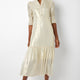 Aimee Silk Blend Lame Dress - Soft Gold - Longer Length