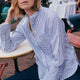 Barbara Stripe Boyfriend Shirt - Blue/White