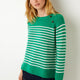 Bea Breton Striped Cashmere Jumper - Green/Ivory