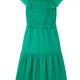 Blake Bow Back Shirred Dress - Green