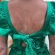 Blake Bow Back Shirred Dress - Green