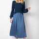 Bonnie Blurred Gingham Midi Skirt - Blue Multi