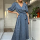 Brittni Blurred Gingham Dress - Blue Multi - Regular