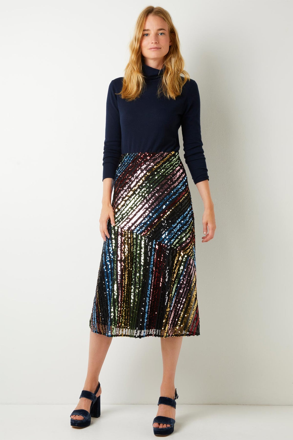 Carrie Colourful Sequin Skirt - Rainbow Multi