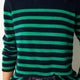 Chrissie Cashmere Breton Stripe Jumper - Navy/Green