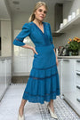 Coralie Lace Plain Dress - Ibiza Blue - Regular