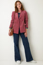 Dani Double Breasted Cord Jacket - Berry