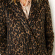 Della Leopard Double Breasted Coat - Brown