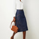 Cara Contrast Stitch Skirt - Rinse Wash