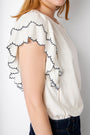 Dorina Flutter Sleeve Top - White